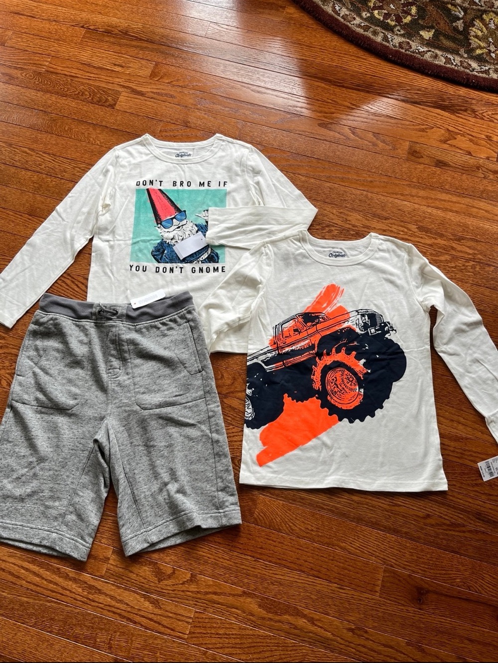 NWT bundle of boys long sleeve T-shirts and sweat shorts